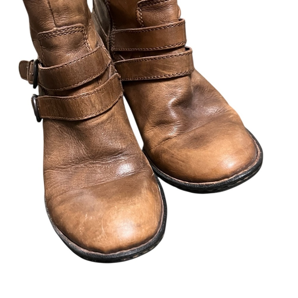 Born Milari Marrone brown leather knee high heeled boots - Picture 5 of 12